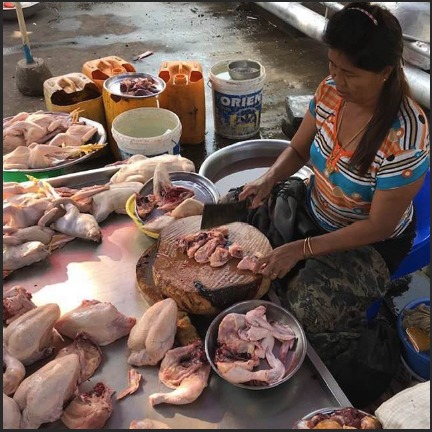 ヤンゴンの一番の鶏肉屋さん