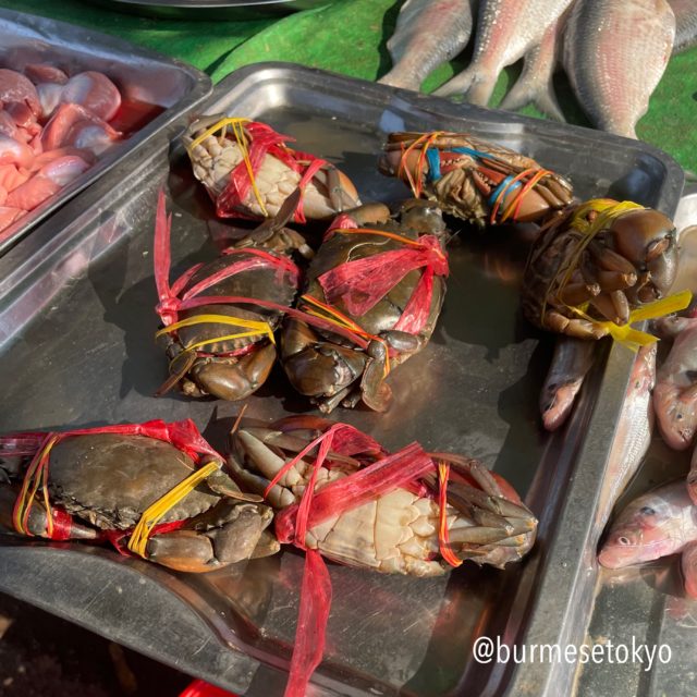 ミャンマーの市場で売られていたサワガニ