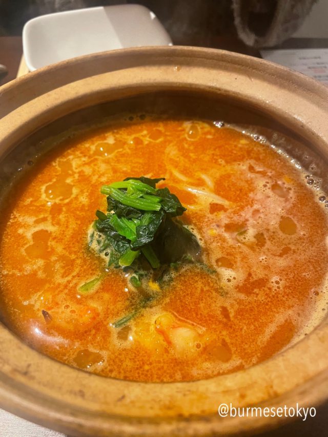 代々木上原の中華料理の名店「マツシマ」さん〆の一品　発酵エビ味噌麺